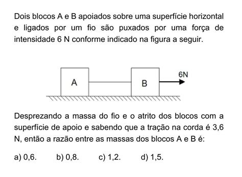 Dois Blocos A E B Apoiados Sobre Uma Superf Cie Horizontal E Ligados