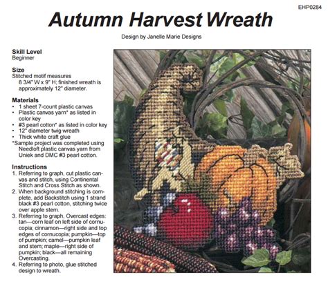 Autumn Harvest Wreath 1/2 | Plastic canvas crafts, Plastic canvas ...