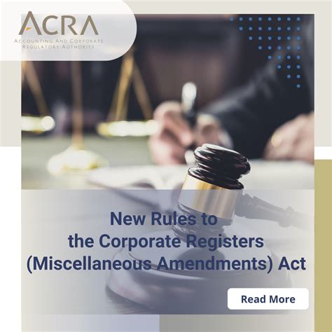 New Rules To The Corporate Registers Miscellaneous Amendments Act