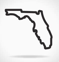 Florida Fl State Map Shape With Flag Royalty Free Vector