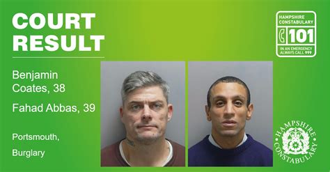 Two Men Sentenced Following House Burglary In Portsmouth Hampshire