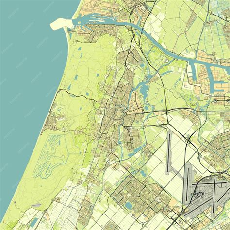 Premium Vector | City map of Haarlem Netherlands
