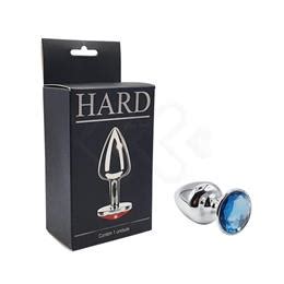 Plug Anal M Em Metal Hard Cromado Pedra Azul Exclusiva