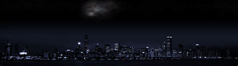 Fond D Cran Monochrome Ville Paysage Urbain Nuit Lune Horizon