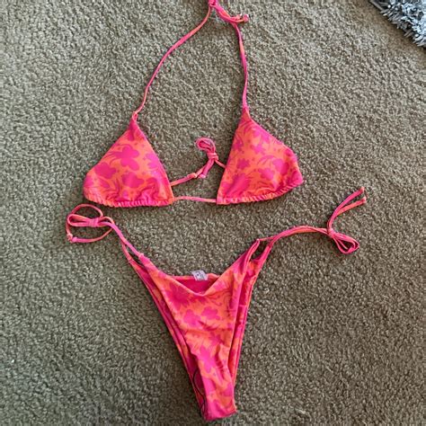 Pink And Orange Bikini Set From SHEIN Never Worn Depop