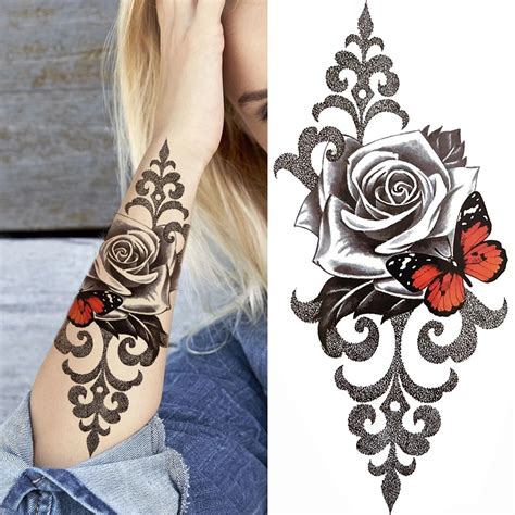 Pomul vieții acuarelă tatuaj temporar pentru femei dreamcatcher dragon