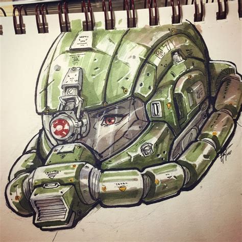 ArtStation Zaku 2 Helmet Eriko Pedojan Artwork Mech Character