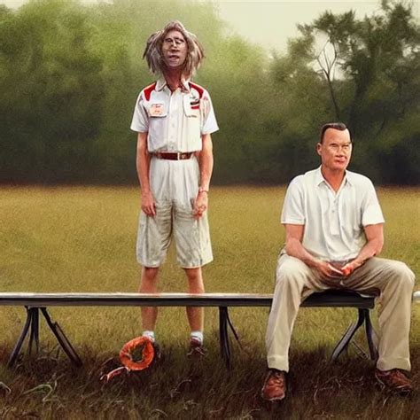 Tom Hanks As Forrest Gump With Giant Shrimp Heads Stable Diffusion