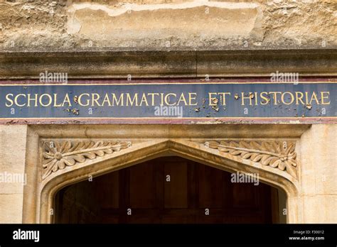 Old Schools Quadrangle Doorway To Schola Grammaticae Et Hiistoriae