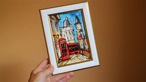 London Bus Oil Painting Framed Cityscape Big Ben Painting Oil Etsy