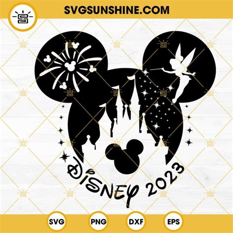 Disney 2023 Mickey Head Svg Tinker Bell Castle Svg Disneyland Svg Png