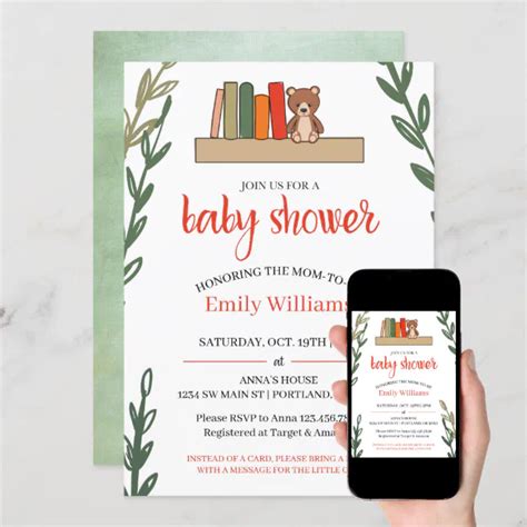 Book Themed Baby Shower Invitation | Zazzle