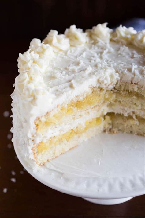 Coconut Cake With Pineapple Filling Tastes Better From Scratch Pineapplecake Coconut