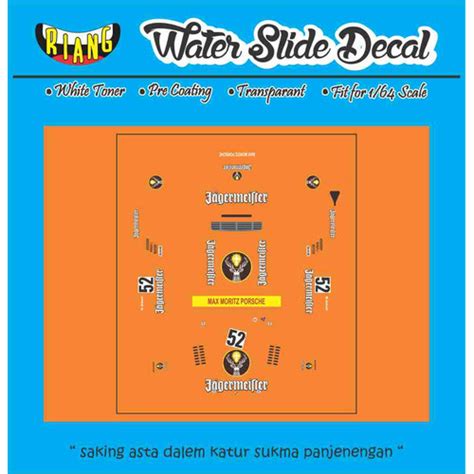 Jual Decal Waterslide Hot Wheels Porsche 935 Jagermeister Kota Denpasar CCNK Garage Tokopedia