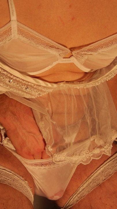 Crossdresser In Silky White Lingerie Thlin Inter Xhamster