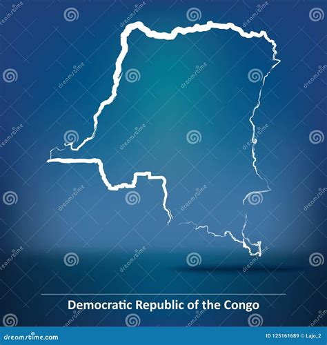 Doodle Map Of Democratic Republic Of The Congo Stock Vector