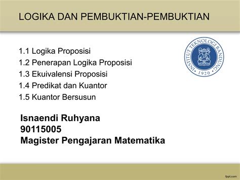 Logika Dan Pembuktian PPT