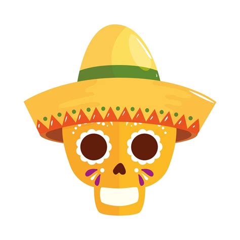 Isolated Mexican Skull With Hat Vector Design 4833310 Vector Art At