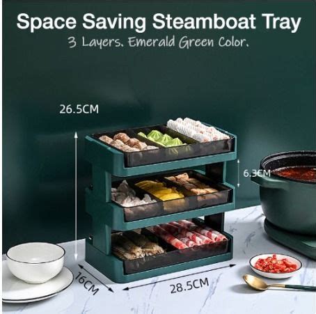 Space Saving Steamboat Tray Hot Pot Sharing Tool 3 Layer 4 Tier 5 Levels Organiser Food Display