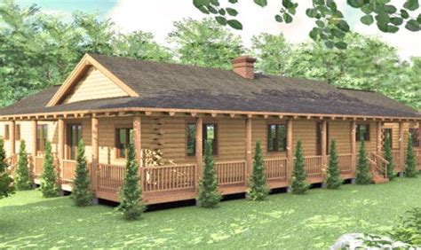 Log Home Floor Plan Bedroom Ranch Style Jhmrad 86115