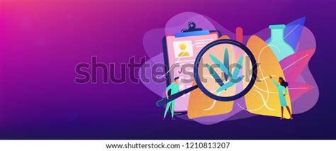 Doctot Magnifier Looking Bacteria Lungs Tuberculosis Stock Vector