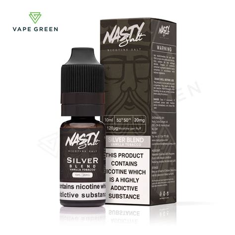 Silver Blend Nic Salt E Liquid By Nasty Juice FREE UK Delivery Vape