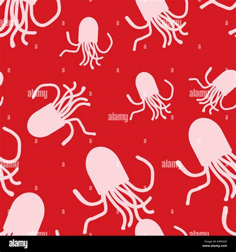 Vector Octopus Pattern Red And Pink Stock Photo Alamy