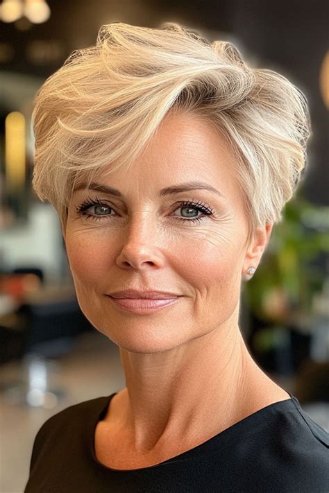 50 Trendy Pixie Haircuts For Women Over 50 Voluminous Blonde Pixie