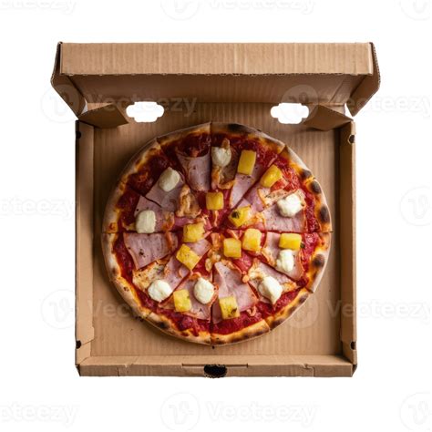 Hawaiian Pizza In A Cardboard Box 47730932 Png