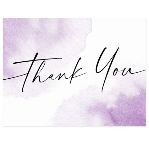 Purple Watercolor Handwritten Script Thank You Postcard In 2021 Purple Watercolor