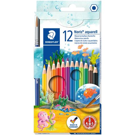 STAEDTLER Aquarellstift Noris Club Aquarell 12er Kartonetui 1 Pinse