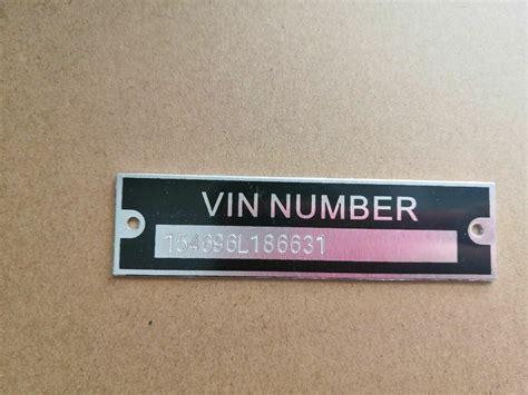 Pre Engraved Vin Tag Aluminum Plate Custom Engraved With Your Number