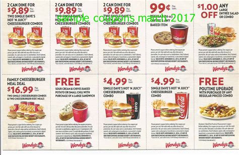 Printable Coupons 2021: Wendys Coupons