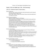 History Chapter Notes History Early Modern World Midterm