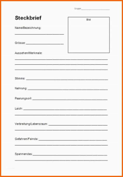 Kostenlose Steckbriefvorlage Steckbrief Muster And Vorlage Word Pdf