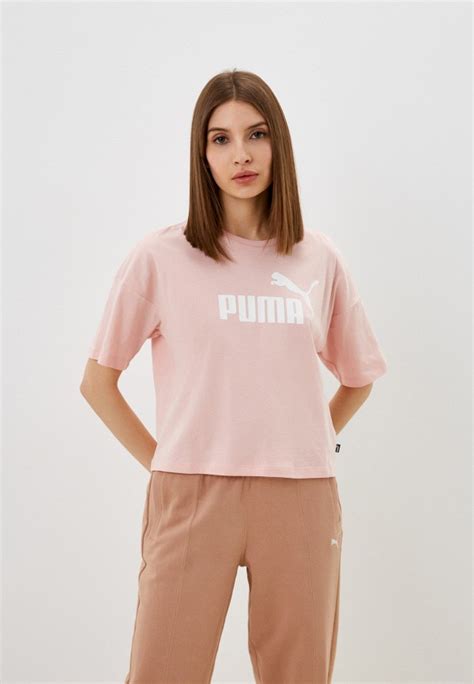 Футболка PUMA ESS Cropped Logo Tee Rose Dust цвет розовый