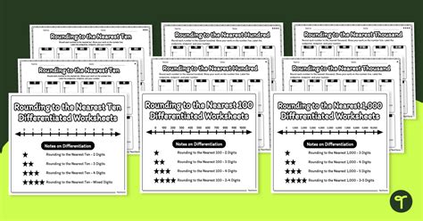 Rounding Using A Vertical Number Line Worksheet Free Worksheets Printable