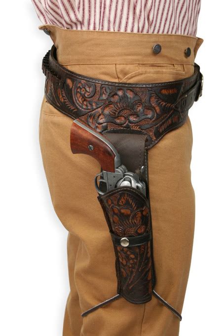 Cal Western Gun Belt And Holster Rh Draw Two Tone Brown