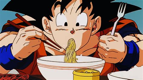 Goku Eating Ramen Gif Me when i eat ramen gif amazing funny cute kawaii