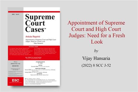 Appointment of Supreme Court and High Court Judges: Need for a Fresh ...