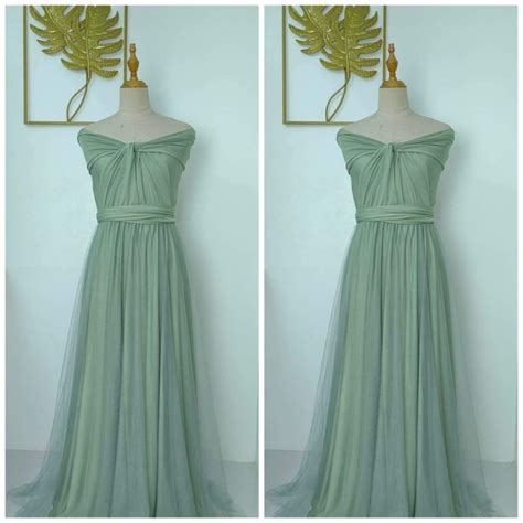 Sage Green Infinity Dress With Tulle Shopee Philippines