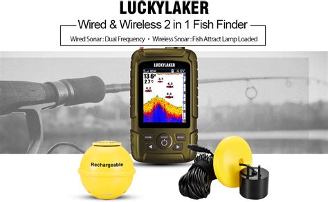 Luckylaker Boat Transducer Fish Finders Sonar Wireless Handheld Depth