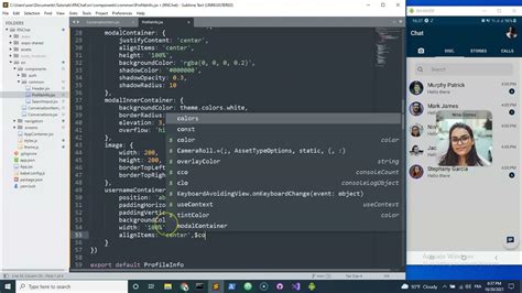React Native Chat UI User Profile Modal YouTube