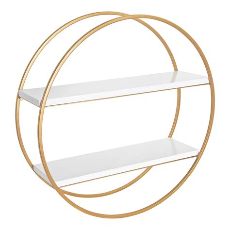 Kate And Laurel Sequoia Modern Round Wall Shelf 24 Diameter White