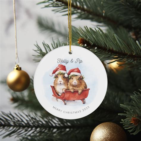 Personalised Guinea Pig Christmas Decoration Guinea Pig Gift Guinea