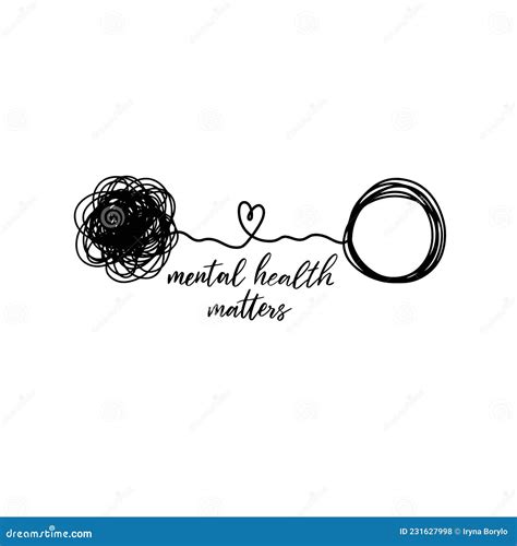 Mental Health Matters Illustration With Line Ball And Heart