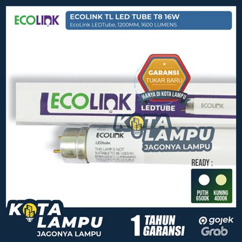 Jual Lampu TL LED Tube Ecolink T8 16 Watt 1200mm 120cm 16W 16Watt 16W