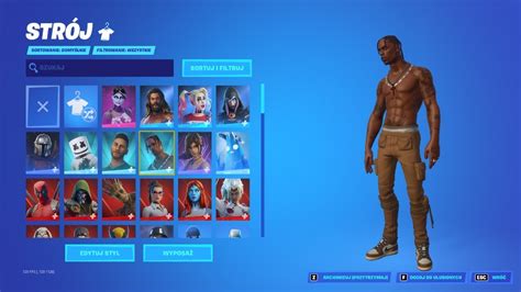 Konto Fortnite Travis Scott Og Skiny Midas Marvel