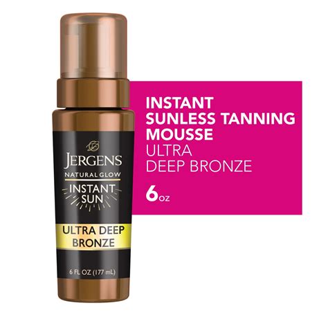 Jergens Natural Glow Instant Sun Sunless Tanning Mousse Dermatologist Tested Self Tanner In