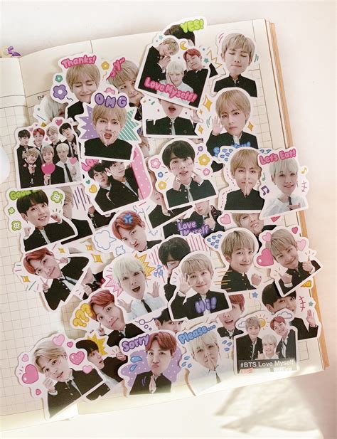 Bts Sticker Set Pack Journaling Kpop Etsy